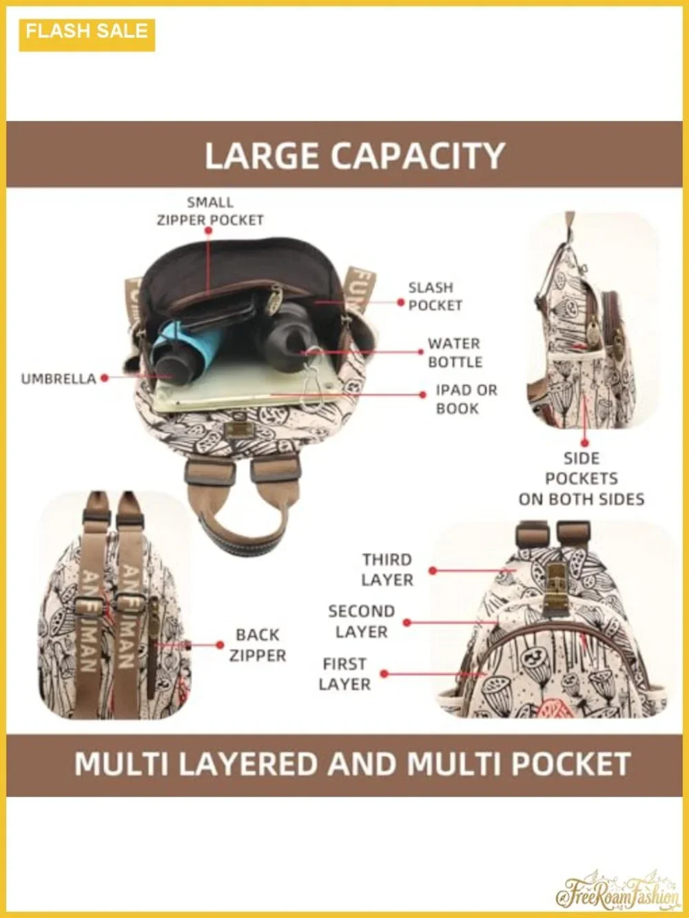 Waterproof Oxford Cloth Mini Backpack with Anti-Theft Design for Travel